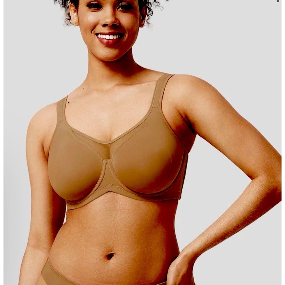 Hsia Bra 44DDD CoolComfort Smoothing Unlined Minimizer Underwire Coffee Bra NWT